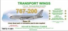 1/72 767-200 Base kit (To be used with TWC72003 Boeing 767 AWACS