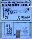 1/72 Photoetched parts for Hanriot HD.I