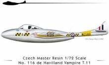 1/72 De Havilland Vampire T11 resin kit. Swiss, Austria, England