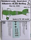 1/72 Decals Albatros D.III Oeffag Flik 55J (1918)