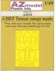 1/48 J-29E/F Tunnan canopy masks