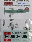1/72 Decals Avia Bk.534 German Navy (D-IUIG)