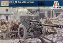 1/72 2nd WW Russian ZIS3 AT gun w/servant