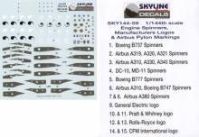 1/144 Aircraft Engine Spinner decals, Manufacturers logos and Ai