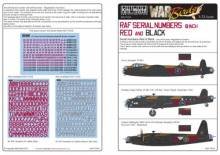 1/72 8 inch Serial Numbers (Red/Black) RAF Bomber