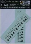 1/144 Decals USAF serial numbers - Black