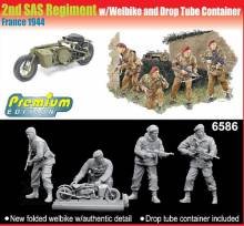 1/35 2nd SAS Regiment x 4 with Welbike and Drop Tube Container