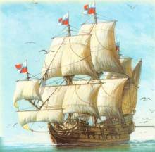1/400 Russian XVII century navy sailing ship "Oryol"