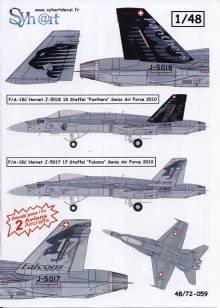 1/48 F/A-18C Hornet J-5017 & J-5018 Staffel 17 & 18 Swiss Air Fo
