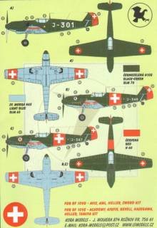 1/72 Decals Bf 109 D-1 David Part III (Swiss AF)