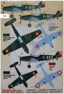 1/72 Decals Bf 109 E-3A Emil Part I (Swiss AF)