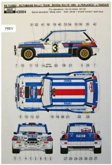 1/43 Renault 5 Turbo ROTHMANS Rallye �koda 1983