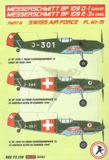 1/72 Decals Bf 109 D-1 David Part III (Swiss AF)