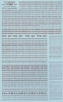 1/72 4\" & 8\" RAF serial numbers and letters, DULL RED
