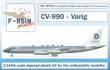 1/144 Convair CV-990. Decals Varig, silk-screened decals