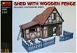1/35 Shed with Wooden Fence