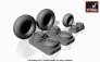 1/48 Sukoi Su-27 weighted wheels set with early type hubs