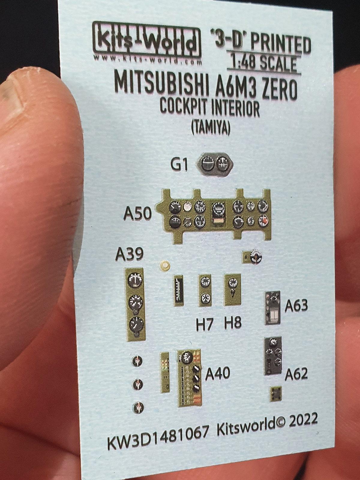 1/48 Mitsubishi A6M3 Zero 3D cockpit interior items 1/48 Flugzeuge