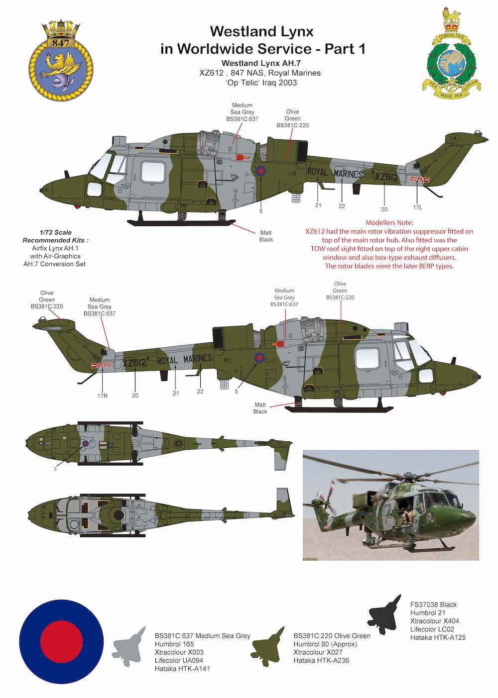Berna Decals 1/72 WESTLAND LYNX British Attack Helicopter 