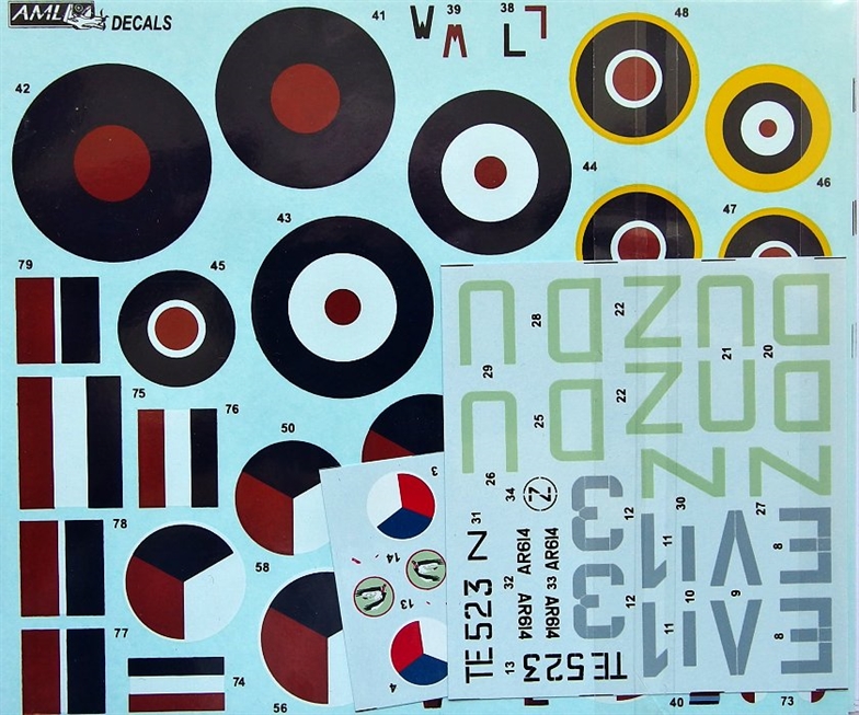 1/48 Decals 312 Squadron RAF Part VI. 1/48 Aircraft Mask & Decals