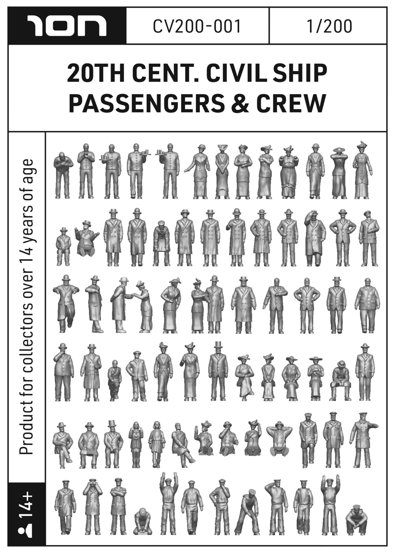 20th century civil ship passengers & crew 1/200 Boats upgrade set 1/200