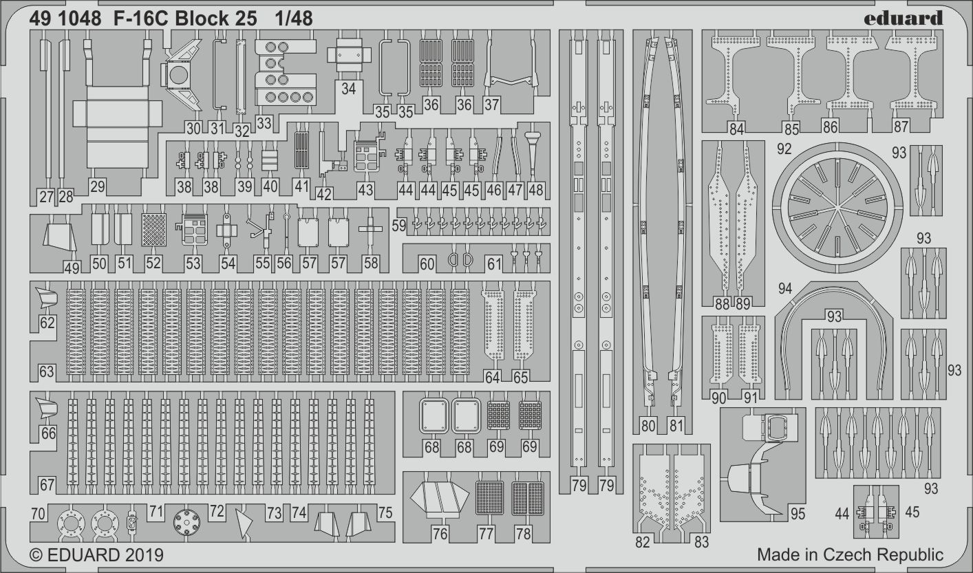 Eduard 1/48 Lockheed-Martin F-16C Block 25 Zoom Set # FE1048 