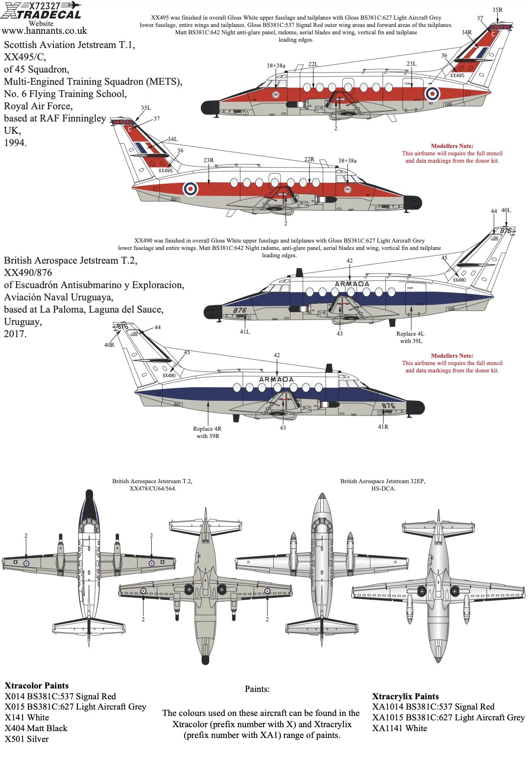 Xtra Decals 1/72 BAe JETSTREAM COLLECTION 