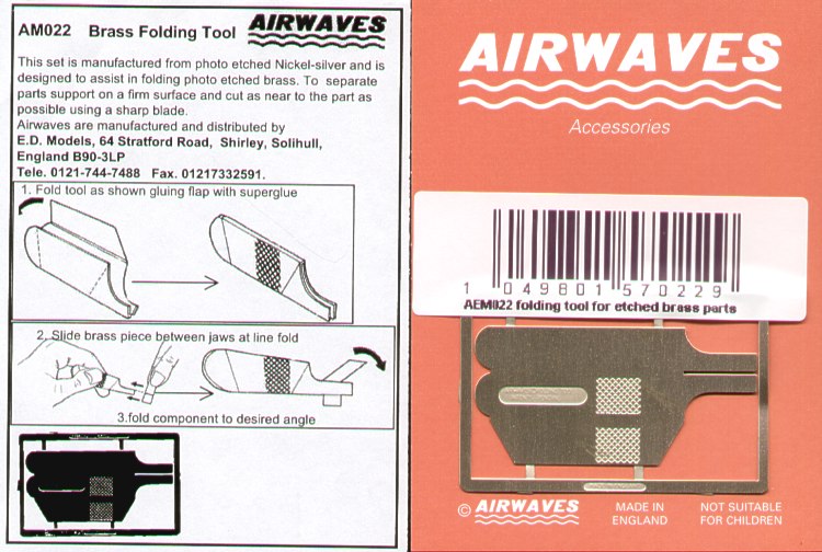Etched Brass folding/bending Tool Outils