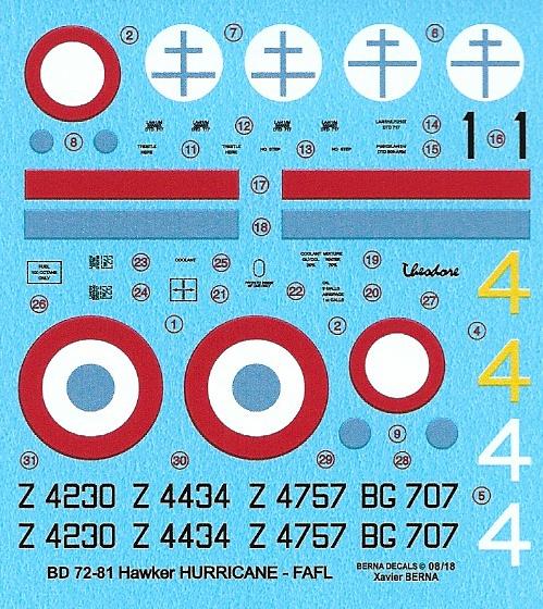  [ARMA HOBBY] Hurricane Mk I metal wing 1/72 GC1 ALSACE "choucroute et kouglof" BER72081R