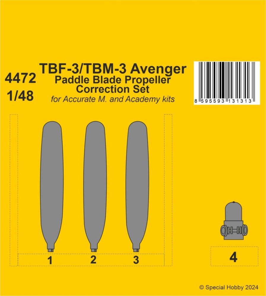 1/48 TBF-3/TBM-3 Avenger Paddle Blade Propeller - Sets de détaillage ...