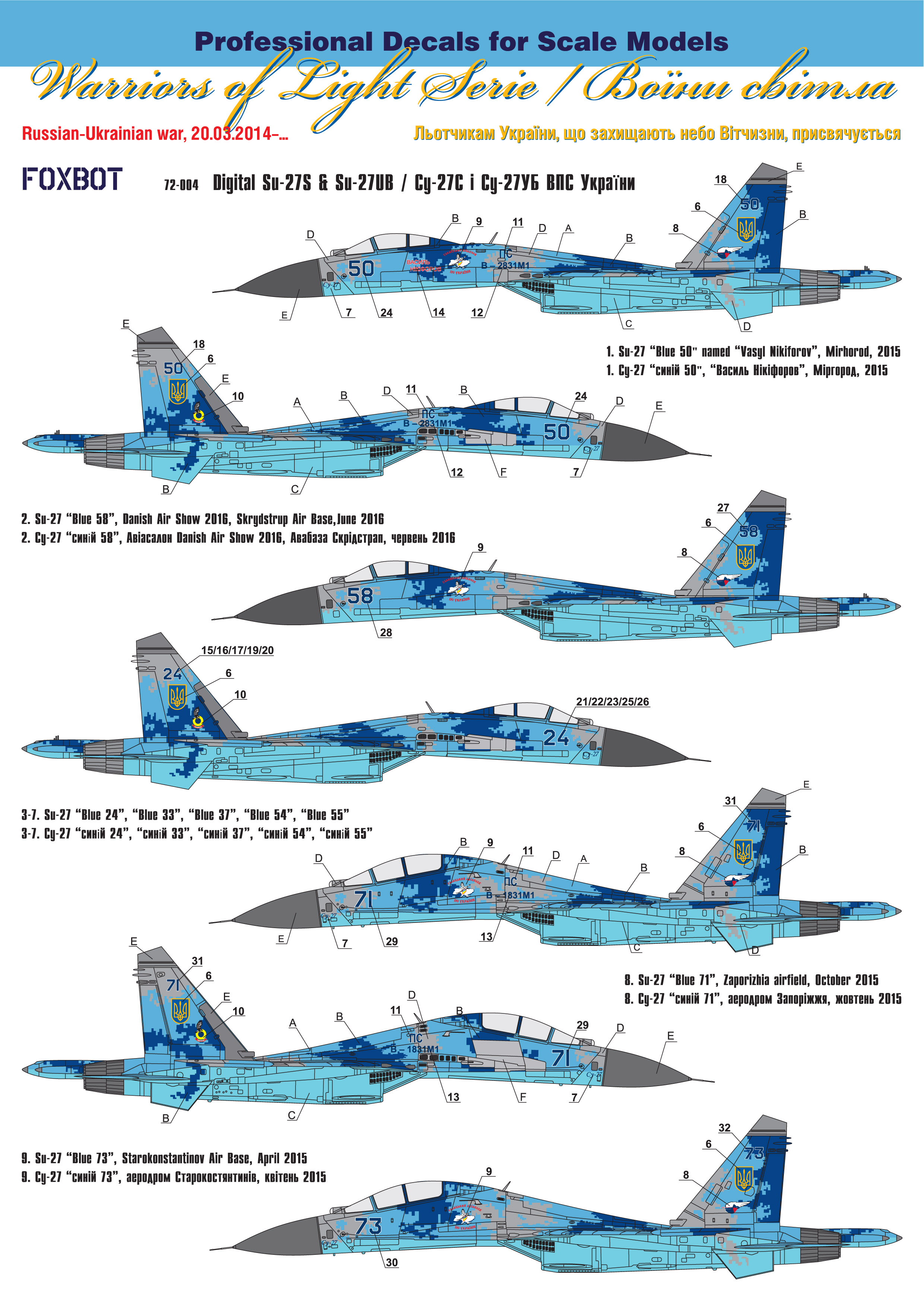 Foxbot Decals 1/72 Digital Sukhoi Su-27S # FM72003 