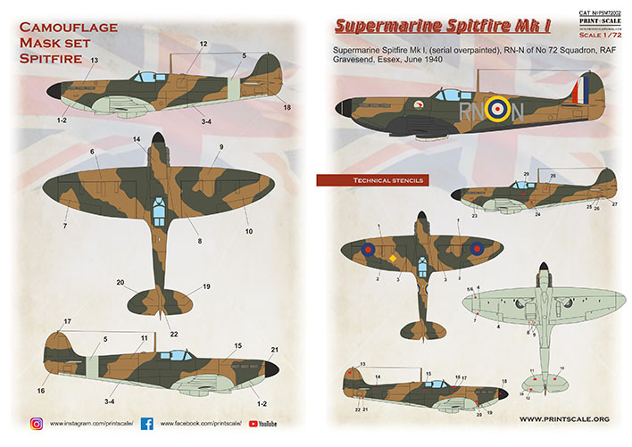 Buy 1/48 Scale Spitfire Mk.la "Duxford" Decals - Buchon Scale Models