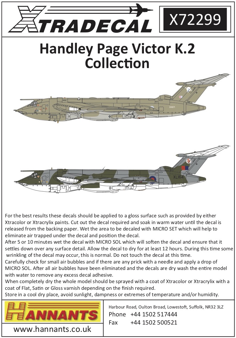 Kits World 172160 Aircraft Decals 1:72 Handley-Page Victor K.2 tankers 55 Sqn ov 