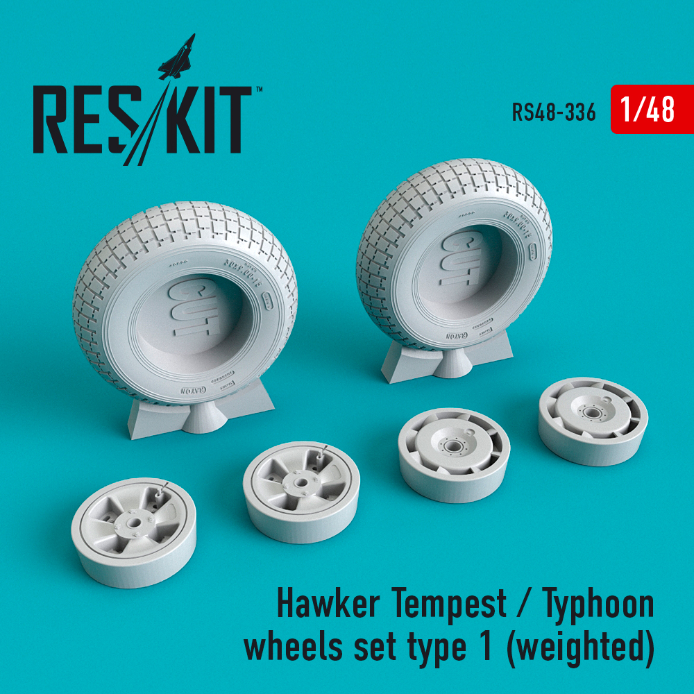 1/48 Hawker Tempest/Typhoon weighted wheels set type 1