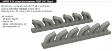 Brassin 1/48 P-39 exhaust stacks rounded EDU