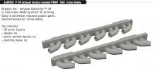 Brassin 1/48 P-39 exhaust stacks rounded for Arma Hobby.