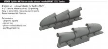 Brassin 1/72 Spitfire Mk.V 3-stacks exhaust rounded