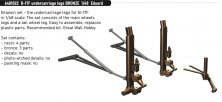 Brassin 1/48 B-17F undercarriage legs BRONZE for Eduard