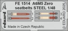1/48 A6M5 Zero seatbelts STEEL for Finemolds