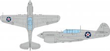 Mask 1/48 P-40E US nation. insignia with red center