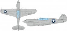 Mask 1/48 P-40E US national insignia circular for Eduard