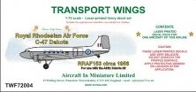 1/72 Royal Rhodesian Air Force C-47 Dakota, circa 1956 decal set
