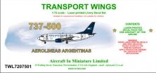 1/72 737-500 decal set  Aerolineas Argentinas