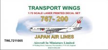 1/72 767-200 decal set Japan Airlines