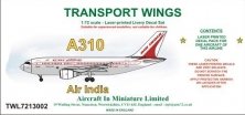 1/72 A310 decal set  Air India.