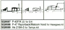 1/48 P-47 Razorback & Malcolm Hood Vacuform Canopy. For Hasegawa