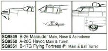 1/48 B-26 Marauder Vacuform Canopy Set. Includes: main, nose & a