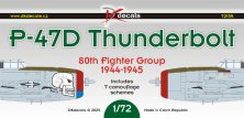 DK Decals DKD72135 P-47D Thunderbolt 80th FG 1/72