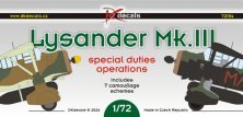 DK Decals Lysander Mk.III S.O.E. 9 camouflages 1/72