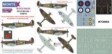 Montex Spitfire Mk.I 1/72 Canopy Masks + Decals Tamiya